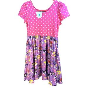 Charlie’s Project Pink Purple Twirl Dress Super Girl Pink Size 3/4 Pockets New